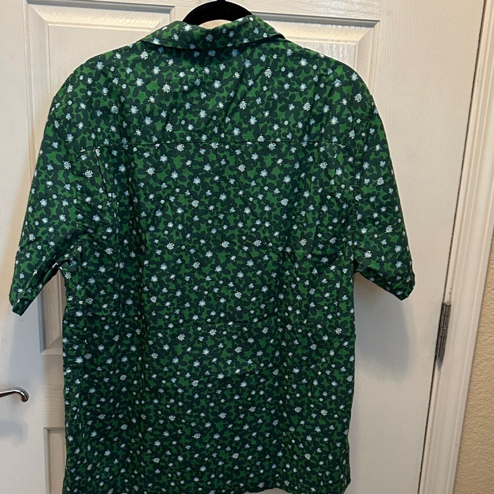 Free Assembly Men's Green Floral Patterned Casual Shirt Size XL - Picture 7 of 7